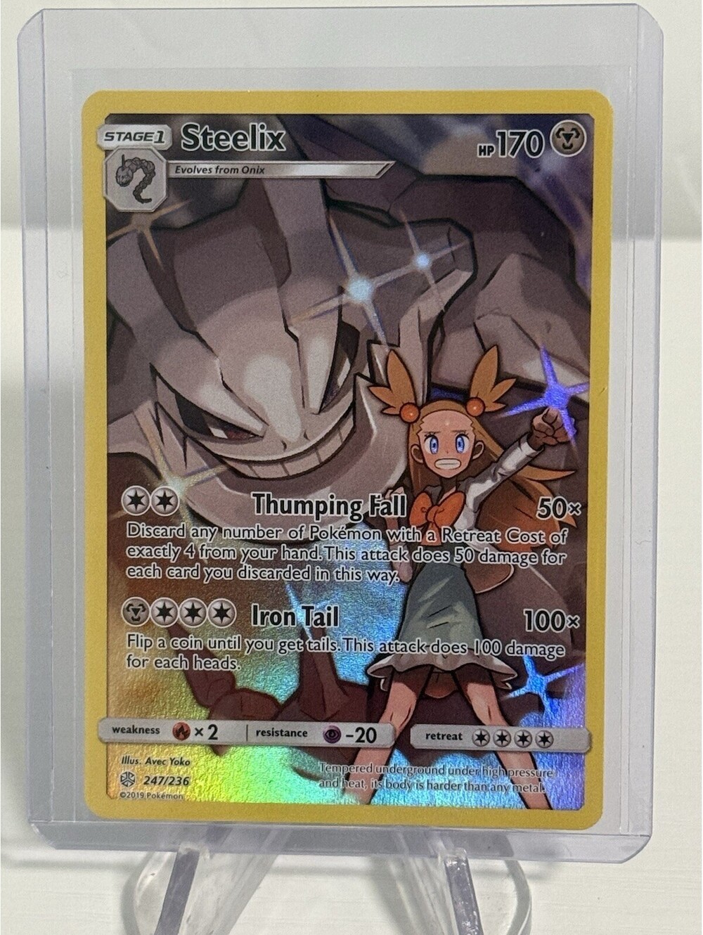 Steelix (Secret) 247/236 Sm-Cosmic Eclipse Holo Trainer Gallery Near Mint